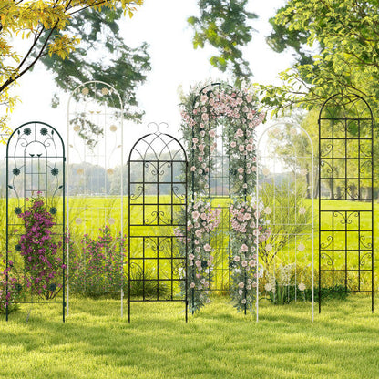 2 Pack 86.5 x 20 Inches Metal Garden Trellis for Climbing Plants-Green