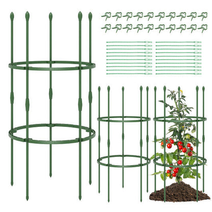 3-Pack Garden Trellis 40"/60" Tall Plant Support Stands with Clips and Ties-S