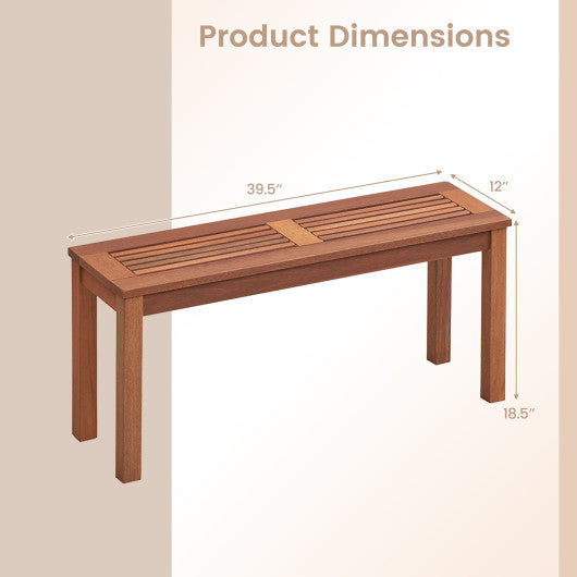 2-Seater Patio Backless Dining Bench with Breathable Slatted Seat