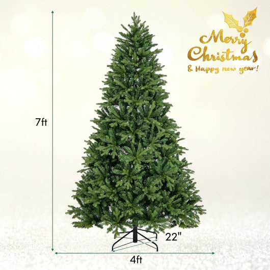 5/6/7 Feet Pre-lit Artificial Christmas Tree with Branch Tips and LED Lights-7 ft