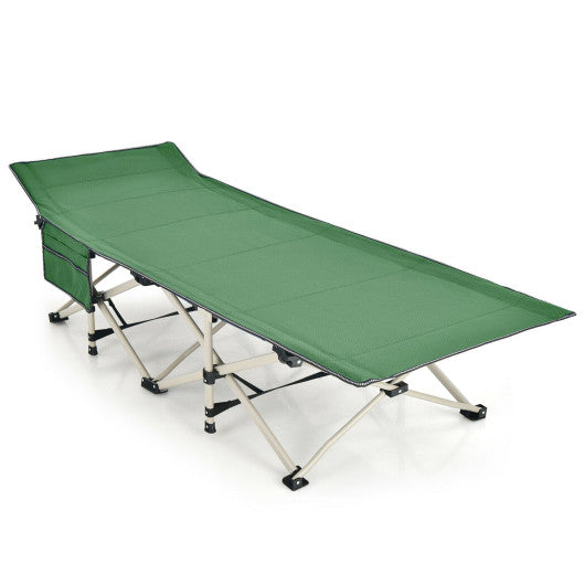 28.5 Inch Extra Wide Sleeping Cot for Adults with Carry Bag-Green