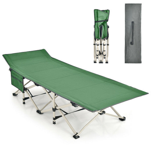 28.5 Inch Extra Wide Sleeping Cot for Adults with Carry Bag-Green