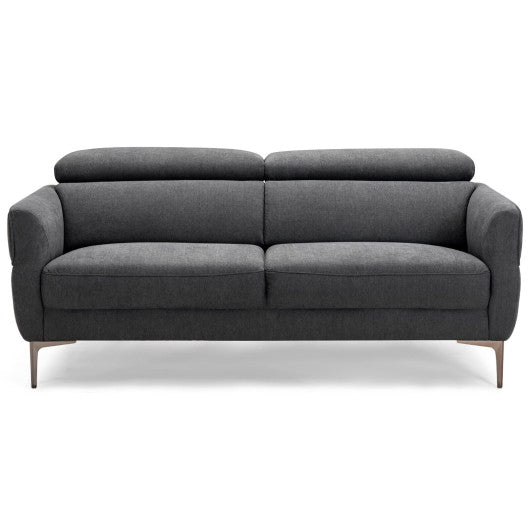 72.5 Inch Modern Fabric Loveseat Sofa Couch with Adjustable Headrest