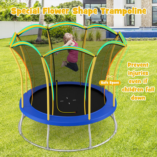 10 Feet Unique Flower Shape Trampoline with Galvanized Steel Frame-Yellow