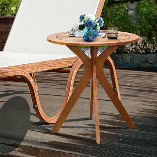 27 InchOutdoor Round Solid Wood Coffee Side Bistro Table