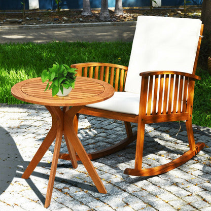 27 InchOutdoor Round Solid Wood Coffee Side Bistro Table