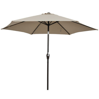 10 Feet Outdoor Patio Umbrella with Tilt Adjustment and Crank-Tan