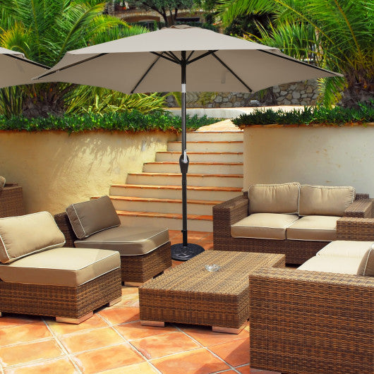 10 Feet Outdoor Patio Umbrella with Tilt Adjustment and Crank-Tan