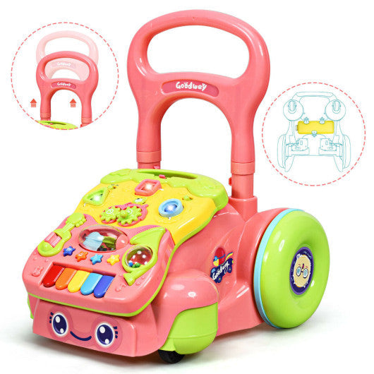 Early Development Toys for Baby Sit-to-Stand Learning Walker-Pink