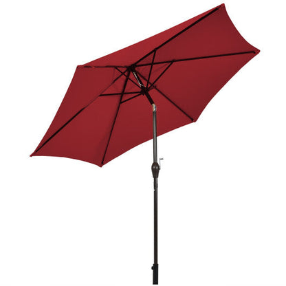 10 Feet Outdoor Patio Umbrella with Tilt Adjustment and Crank-Dark Red