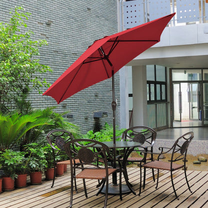 10 Feet Outdoor Patio Umbrella with Tilt Adjustment and Crank-Dark Red