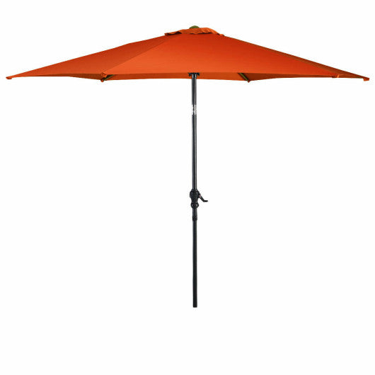 9 ft Patio Outdoor Umbrella with Crank-Orange