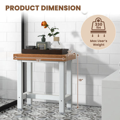 18 x 12 Inch Waterproof Bathroom hower Stool-Brown