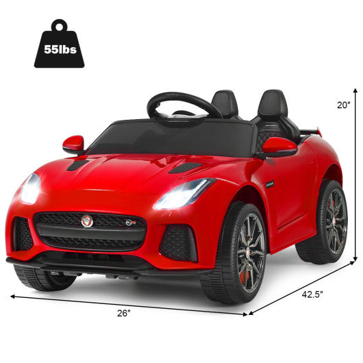 12V Jaguar F-Type SVR Licensed Kids Ride On Car-Red