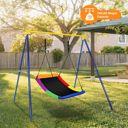 700lb Giant 60 Inch Platform Tree Swing for Kids and Adults-Multicolor