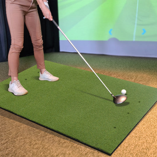 Artificial Turf Mat for Indoor and Outdoor Golf Practice Includes 2 Rubber Tees and 2 Alignment Sticks-20mm