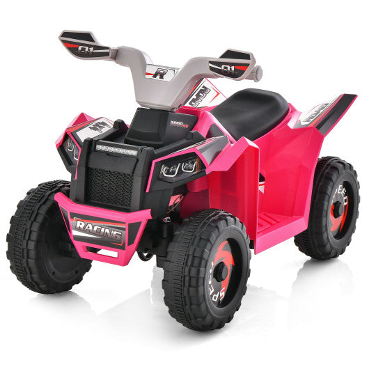 Kids Ride on ATV 4 Wheeler Quad Toy Car with Direction Control-Pink