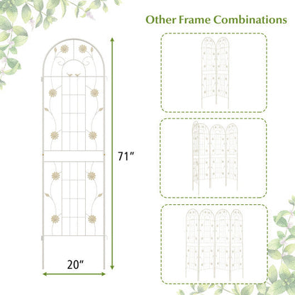 4 Pack 71 x 20 Inches Metal Garden Trellis for Climbing Plants-White