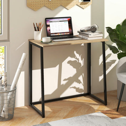 31 Inch Space-saving Folding Computer Desk for Home Office-Natural