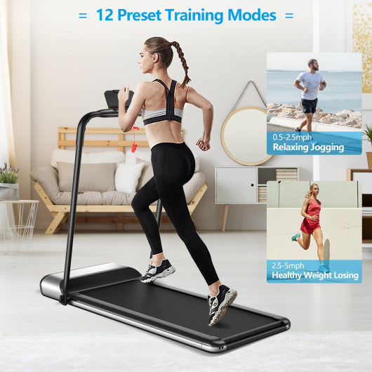 Ultra-thin Electric Folding Motorized Treadmill with LCD Monitor Low Noise