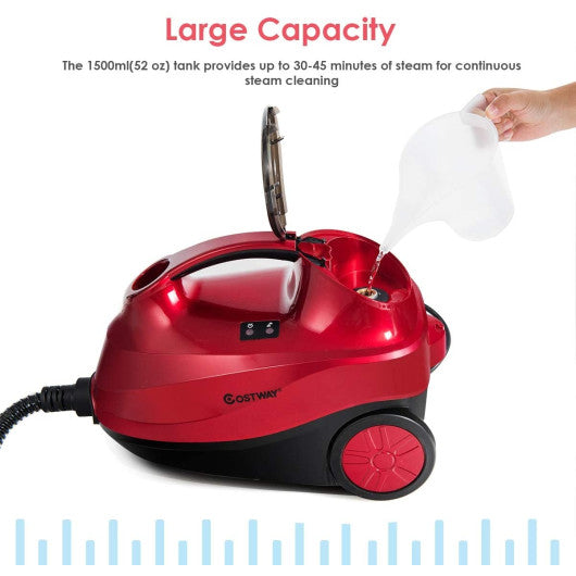 2000W Heavy Duty Multi-purpose Steam Cleaner Mop with Detachable Handheld Unit-Red