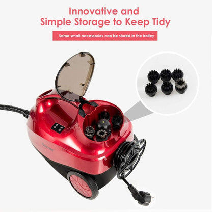 2000W Heavy Duty Multi-purpose Steam Cleaner Mop with Detachable Handheld Unit-Red