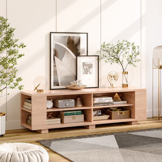 TV Stand Modern Wood Storage Console Entertainment Center-Natural