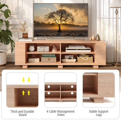 TV Stand Modern Wood Storage Console Entertainment Center-Natural