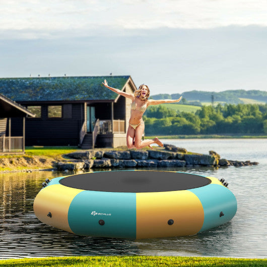 10 Feet Inflatable Splash Padded Water Bouncer Trampoline-Yellow