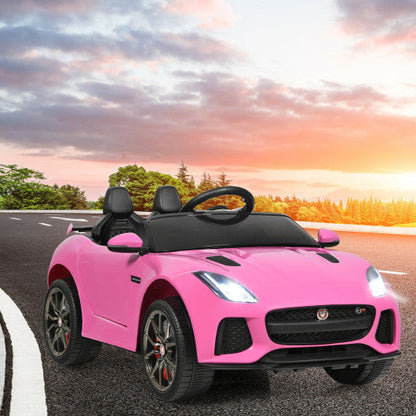 12V Jaguar F-Type SVR Licensed Kids Ride On Car-Pink