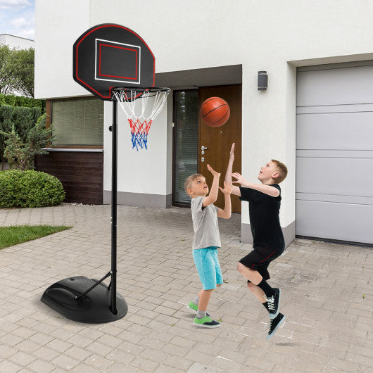 5.5 to 7.5 FT Adjustable Portable Basketball Hoop System with Anti-Rust Stand and Wheels