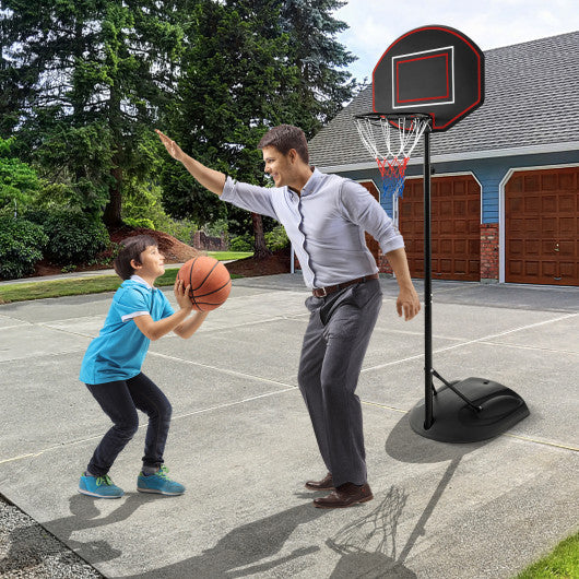 5.5 to 7.5 FT Adjustable Portable Basketball Hoop System with Anti-Rust Stand and Wheels