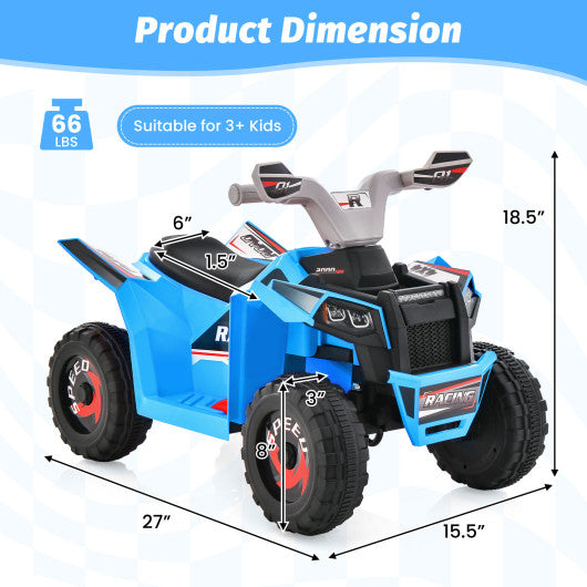 Kids Ride on ATV 4 Wheeler Quad Toy Car with Direction Control-Blue