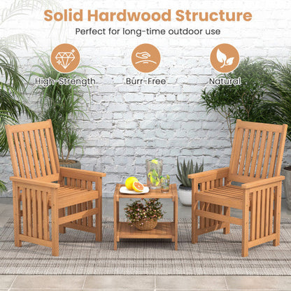 3 Pieces Patio Furniture Set with 1.5 Inch Umbrella Hole