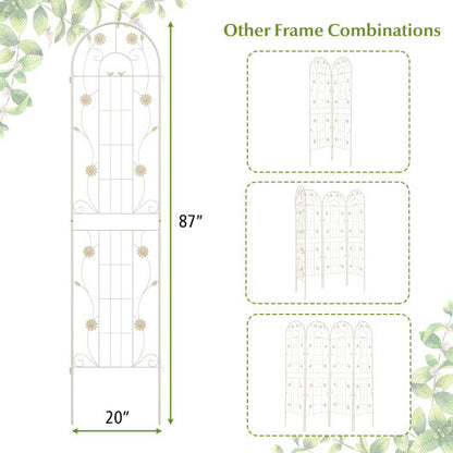 2 Pack 86.5 x 20 Inches Metal Garden Trellis for Climbing Plants-White