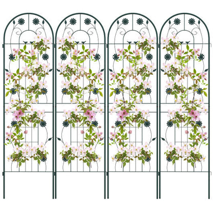 4 Pack 71 x 20 Inches Metal Garden Trellis for Climbing Plants-Green