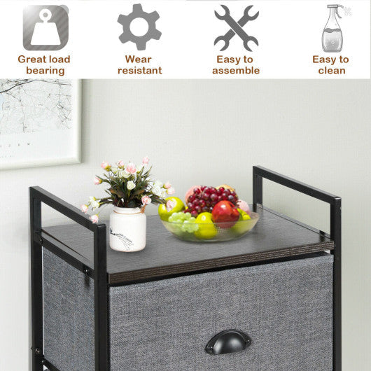 3-in-1 Portable Multifunctional  Dresser with 8 Fabric Drawers and Metal Rack