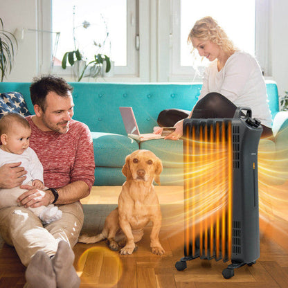 1500W Oil Filled Space Heater with 3-Level Heat