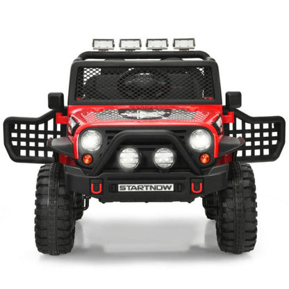 12V Kids Remote Control Electric Ride On Truck Car with Lights and Music -Red