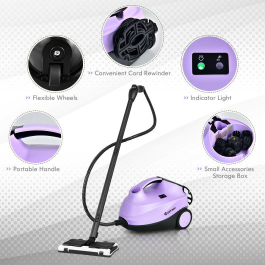 2000W Heavy Duty Multi-purpose Steam Cleaner Mop with Detachable Handheld Unit-Purple