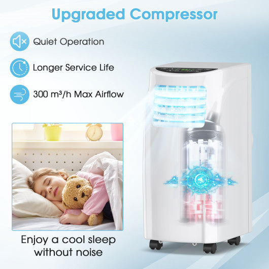 8000 BTU Portable Air Conditioner with Sleep Mode and Dehumidifier Function