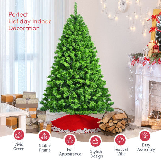 Snow Flocked Artificial Christmas Tree with Metal Stand-7.5 ft