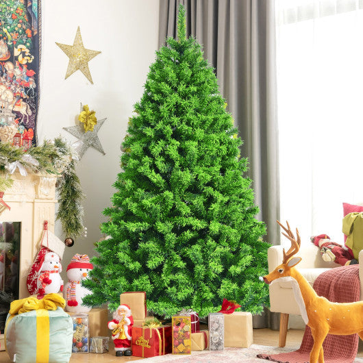 Snow Flocked Artificial Christmas Tree with Metal Stand-7.5 ft