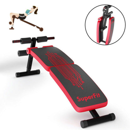 Abdominal Twister Trainer with Adjustable Height Exercise Bench-Red