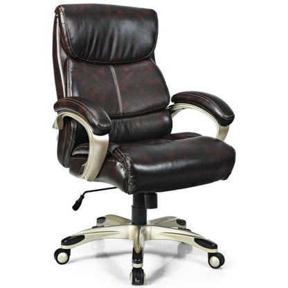 Adjustable Executive Office Recliner Chair with High Back and Lumbar Support-Brown