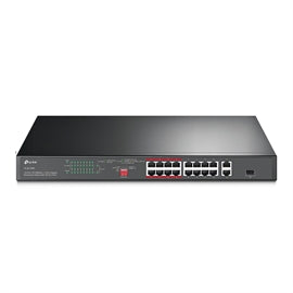 TP-Link Switch TL-SL1218P 16Pprt 10/100Mbps + 2Port Gigabit Rackmount Switch with 16Port PoE+