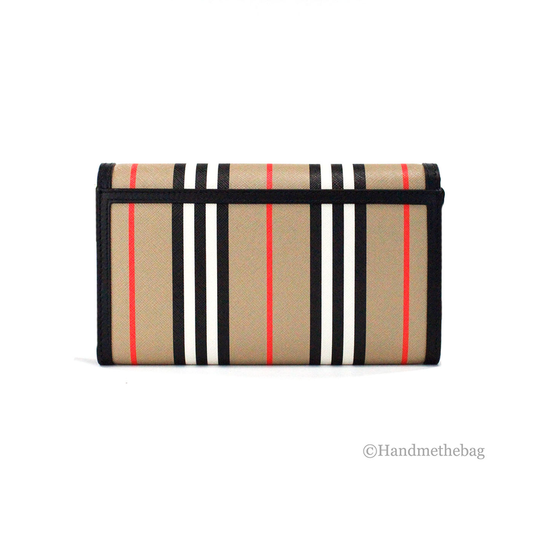 Burberry Hannah Icon Stripe Archive Black Wallet Crossbody Bag