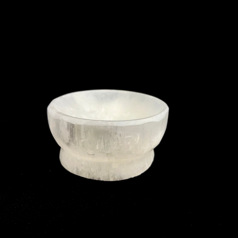 *Selenite Round Bowl with Base | Polished | Morocco