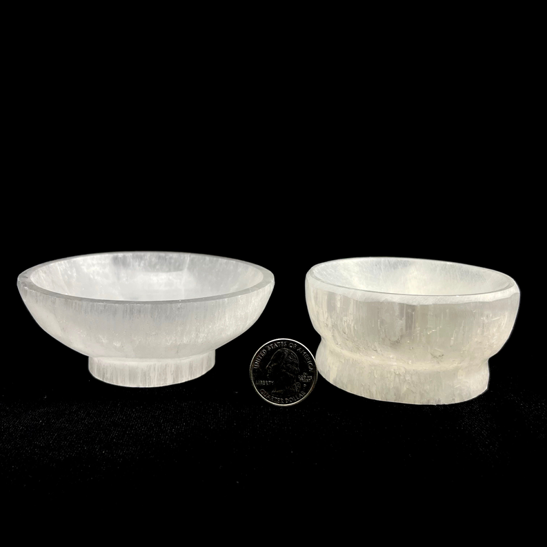 *Selenite Round Bowl with Base | Polished | Morocco