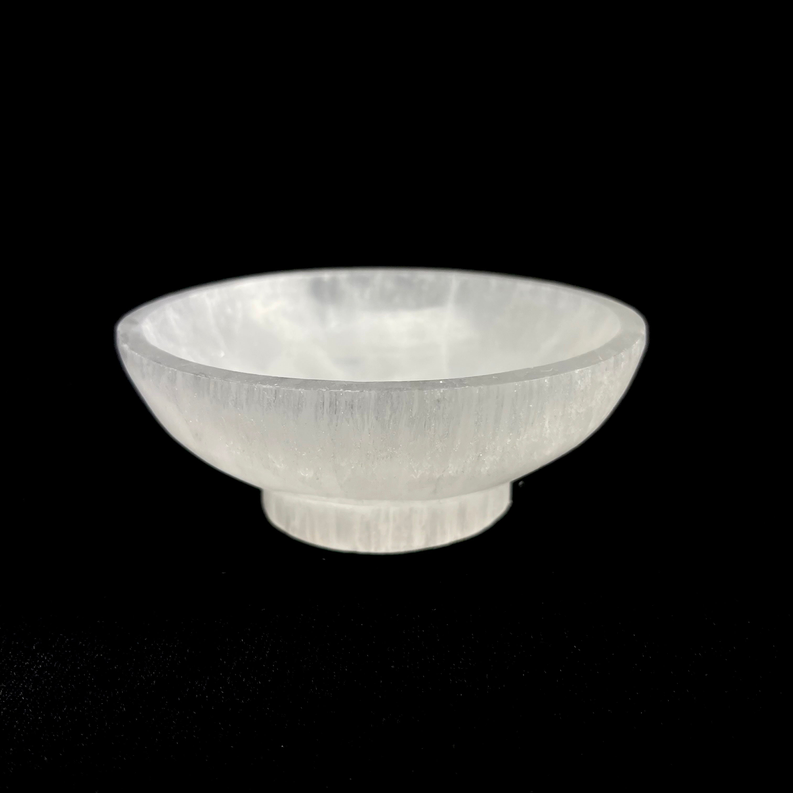 *Selenite Round Bowl with Base | Polished | Morocco